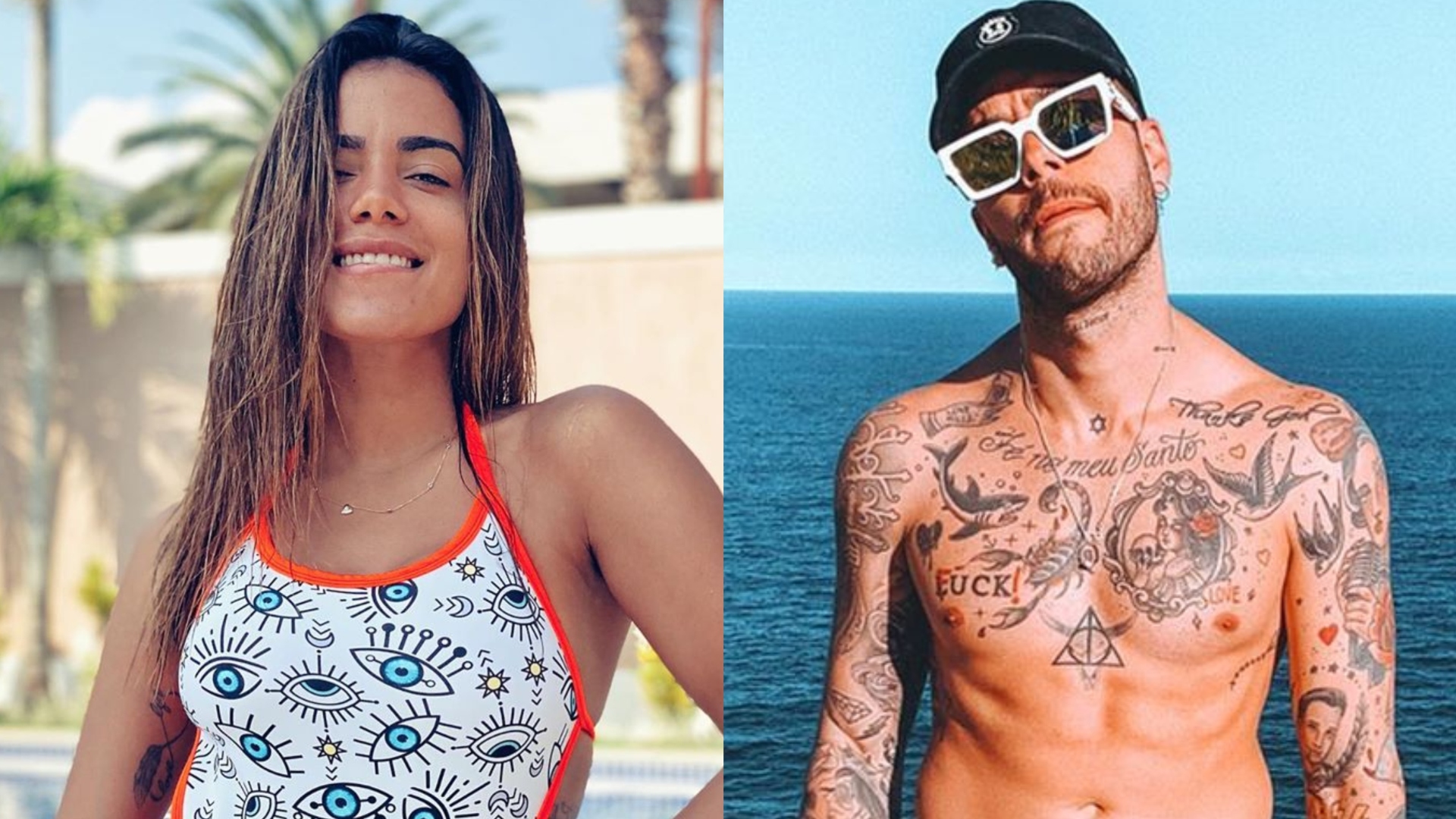 É namoro? Entre beijos e carinhos, Anitta pinta o cabelo de Gui Araújo