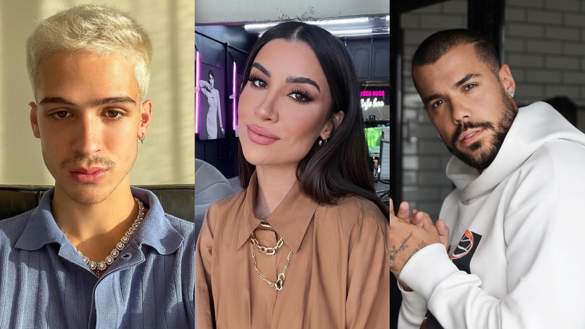Bianca Andrade troca beijos com João Guilherme e Lipe Ribeiro