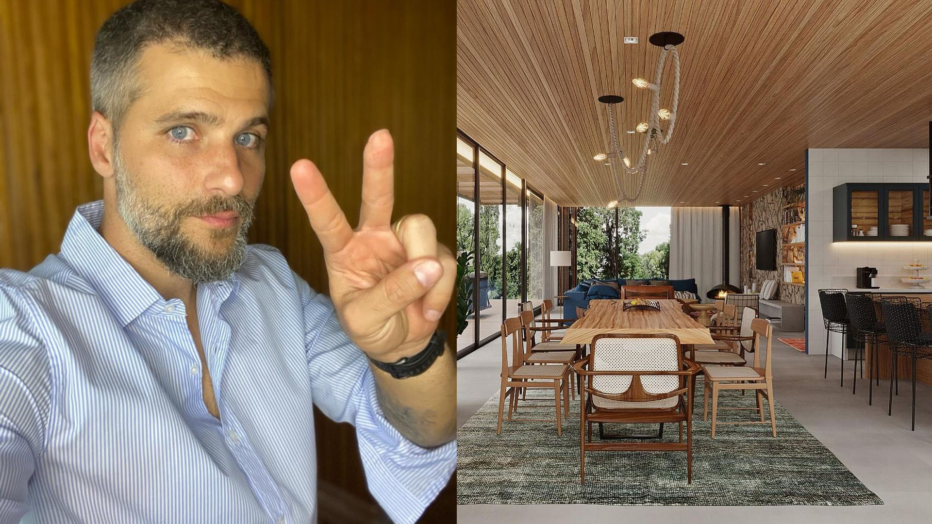 Bruno Gagliasso mostra decoração de sua nova casa na montanha e interior luxuoso impressiona
