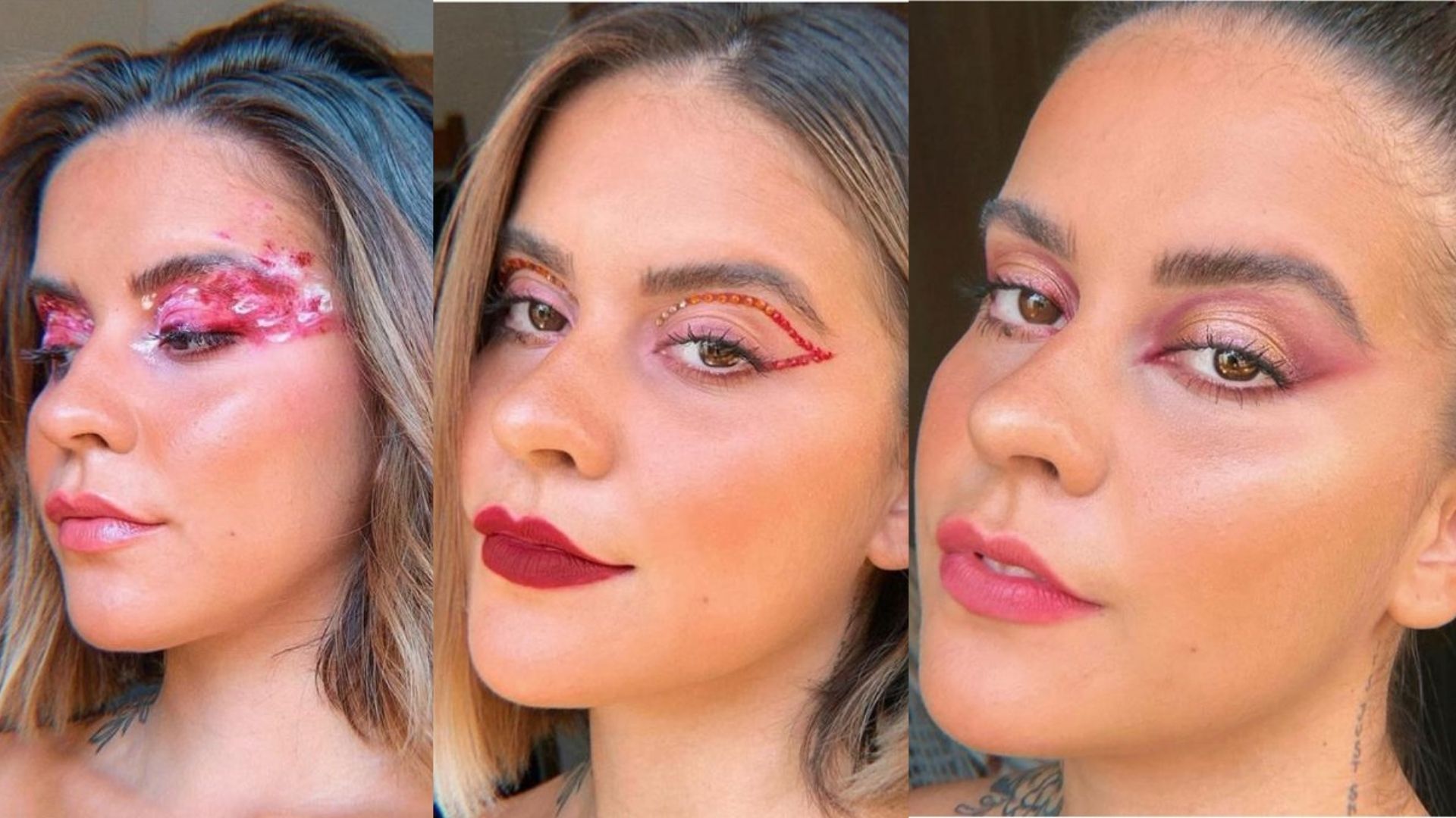 Make natalina com produto versátil: maquiadora dá dicas de como usar o batom vermelho na boca, nos olhos e nas bochechas