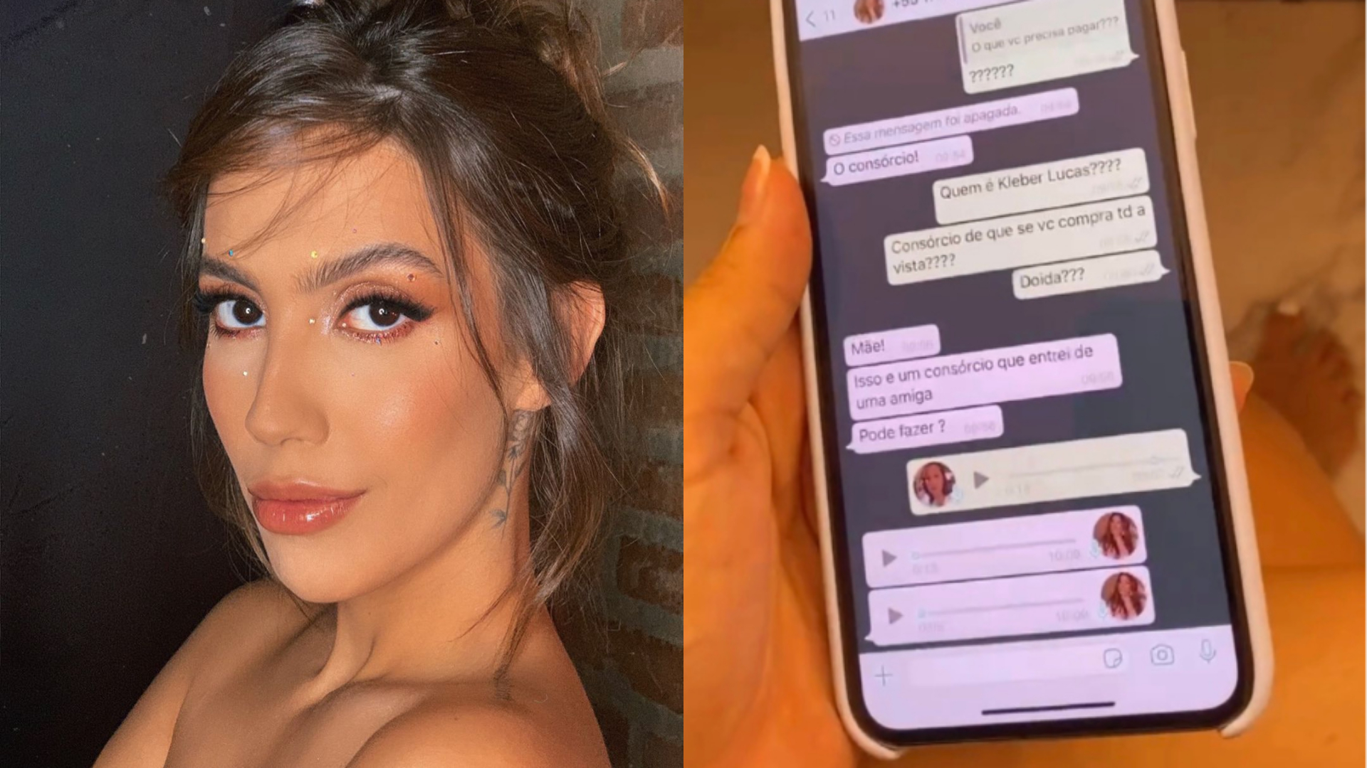 Gabi Brandt é vítima de golpe e mãe recebe cantada de homem que clonou seu WhatsApp