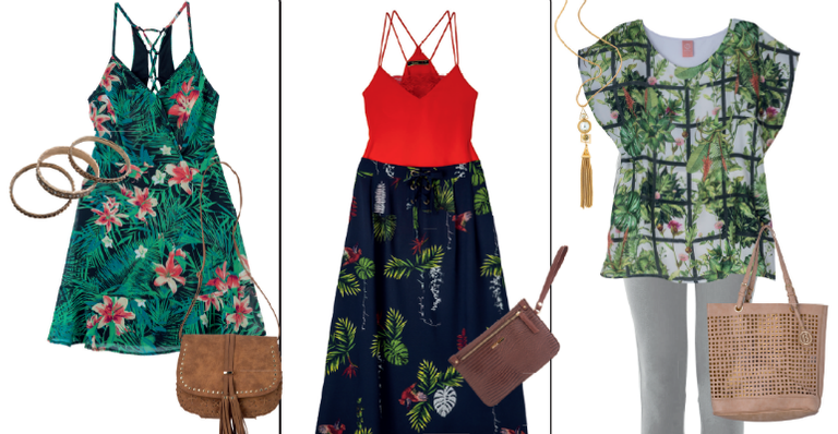 Estampa tropical fashion em composições para todos os gostos e idades