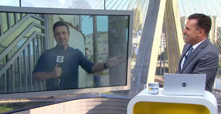 Repórter comete gafe no ‘Bom dia São Paulo’ e arranca gargalhadas de Rodrigo Bocardi