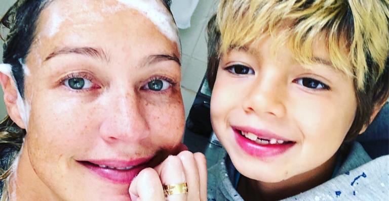 Luana Piovani fala palavrão e leva bronca do filho: ”Desculpa”