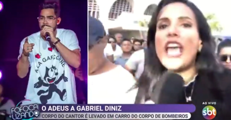 Ao vivo, repórter do SBT sofre tentativa de roubo no enterro de Gabriel Diniz