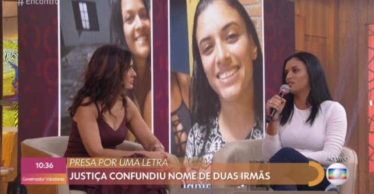 Mulher presa por engano chora no Encontro e abre o coração: ”Perdoo a minha irmã”