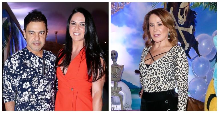 Zezé Di Camargo e Zilu Godoi posam juntos em aniversário de filho caçula de Wanessa