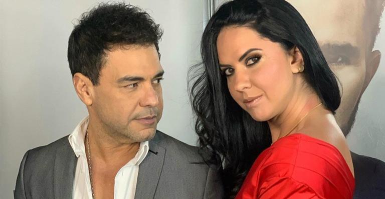 Graciele Lacerda rouba a cena ao lado do noivo, Zezé Di Camargo, com vestido vermelho coladinho