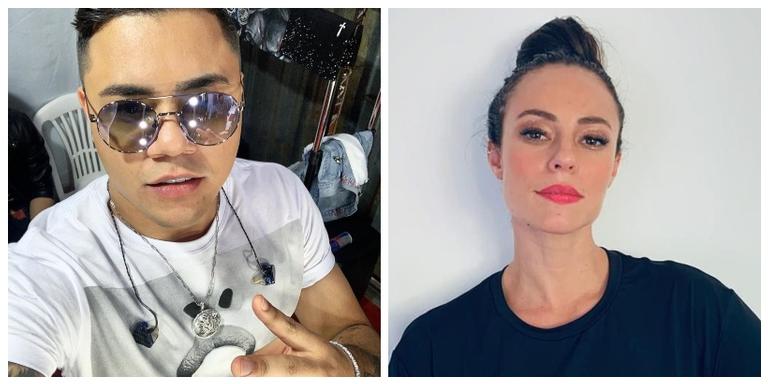 Sonho realizado! Felipe Araújo conhece Paolla Oliveira e se derrete pelo amor de infância