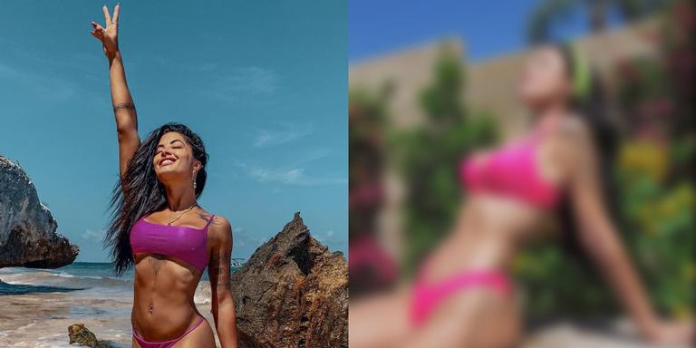 Blogueira Bianca Andrade posa na piscina e fãs confundem com Aline Riscado; veja