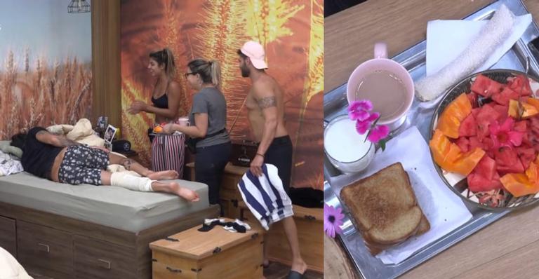 ‘A Fazenda’: Diego ganha surpresa de aniversário e é acordado com café da manhã na cama