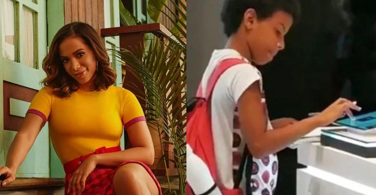 Anitta ajuda menino que comoveu ao ser filmado fazendo trabalho da escola em tablet de loja no Recife