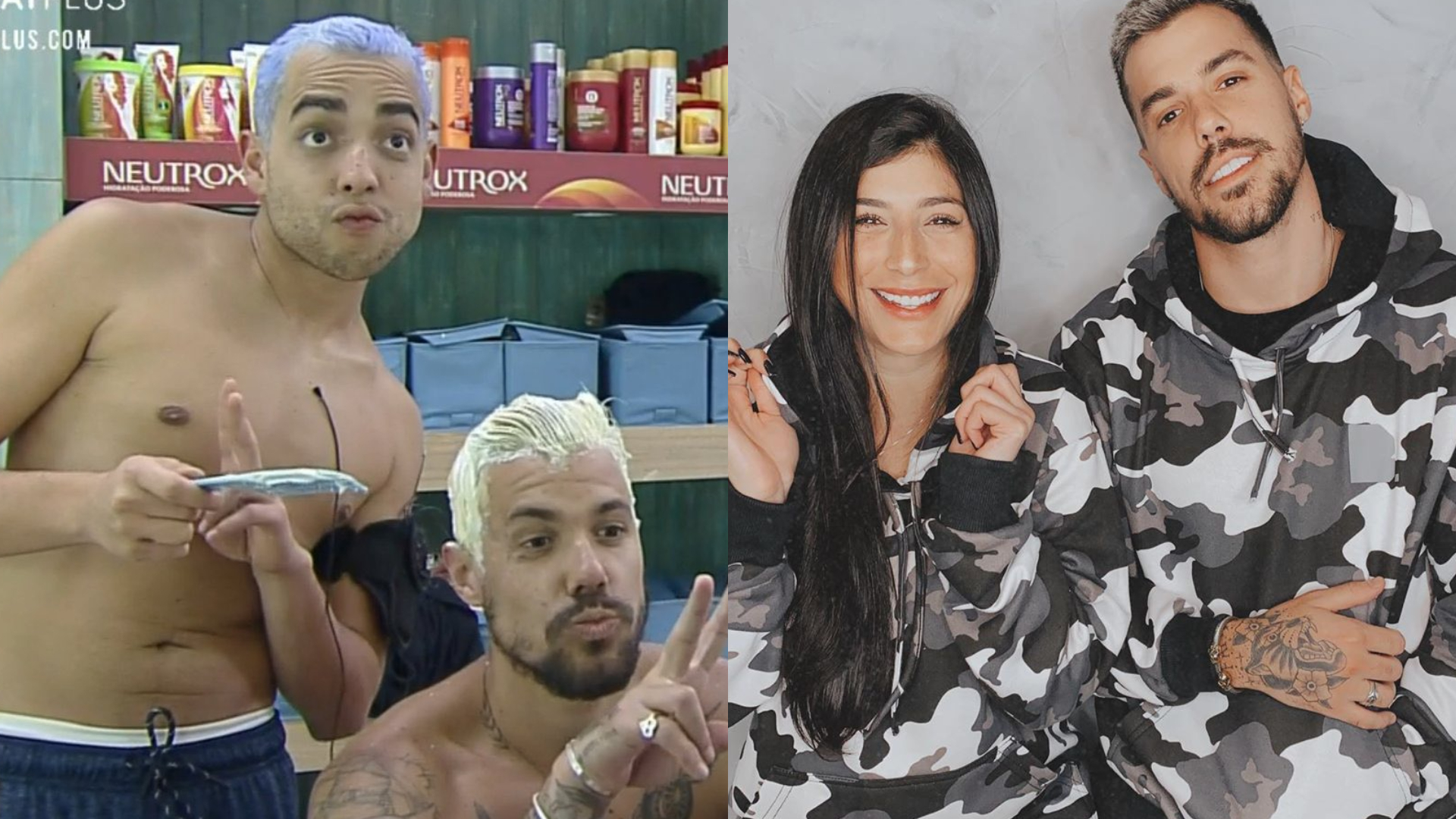 A Fazenda 12: Ao lado de Lucas Maciel, Lipe Ribeiro descolore cabelo e namorada brinca: “Vou matar o Luiz Felipe”